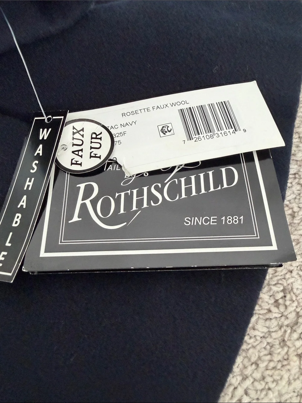 Rothschild - Girls' Black Hooded Wool Coat with Faux Fur Trim
